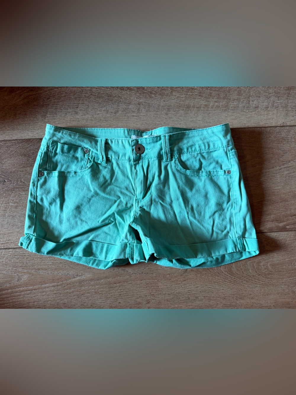 BONGO Teal/Green Roll-Cuff Shorts